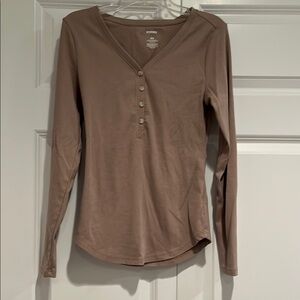 Women's Tan Long Sleeve Top